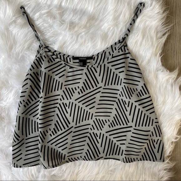 Blue gray and black crop top - Picture 2 of 5